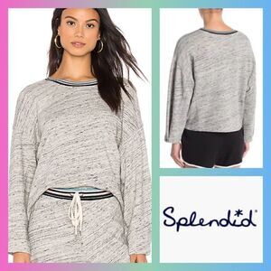 NWT MSRP $158 Splendid Contrast Ribbed Crew Neck Pullover Women's Size medium